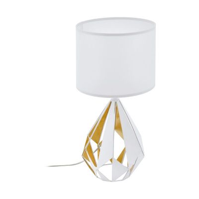 Witte design tafellamp staal, Acri, met schakelaar