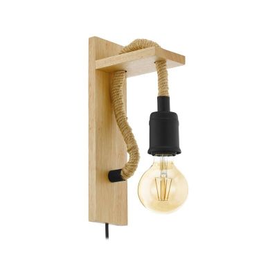 Zwarte industriële wandlamp, Simeon, staal