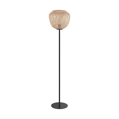 Zwarte landelijke vloerlamp, Nicole, staal
