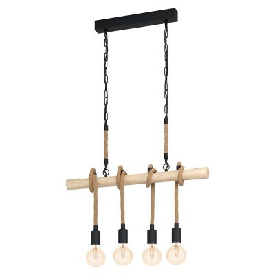 Houten balk hanglamp bruin, Zerina