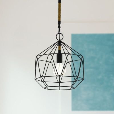 Zwarte industriële hanglamp metaal, Nicki