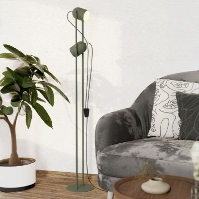 Groene vintage vloerlamp staal, Tjitte, met schakelaar