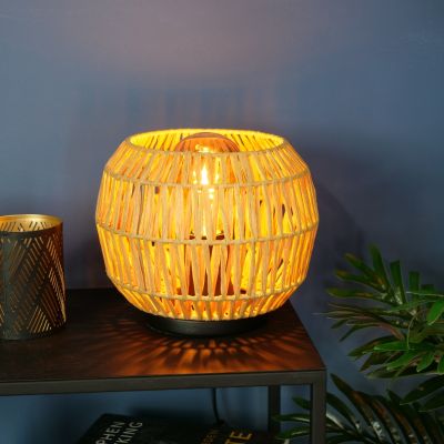 Papieren tafellamp bruin, Serhan, met schakelaar