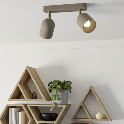 Bruine vintage plafondspot staal, Tjitte