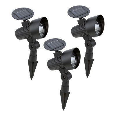 Zwarte prikspot kunststof, Zora, 1W, 3000K LED, IP44, met schakelaar