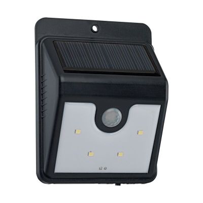 Zwarte buitenlamp op zonne energie Zora, kunststof, IP44