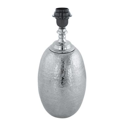 Nikkelen retro tafellamp zonder kap aluminium, Abdel, met schakelaar