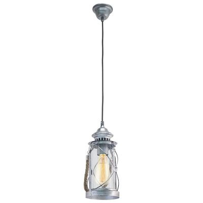 Zilveren vintage hanglamp glas, Abetone