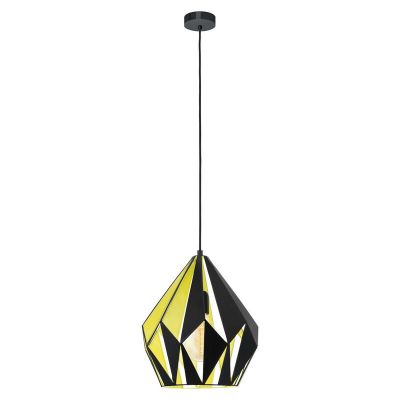 Zwarte retro hanglamp metaal, Acri