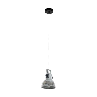 Grijze industriële hanglamp staal, Angelina