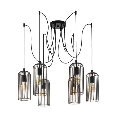 Zwarte industriële hanglamp staal, Silje