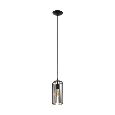 Zwarte industriële hanglamp staal, Silje