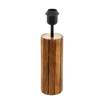 Landelijke tafellamp Jayvano Hout/Staal Bruin/Zwart