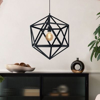 Zwarte industriële hanglamp metaal, Agnita