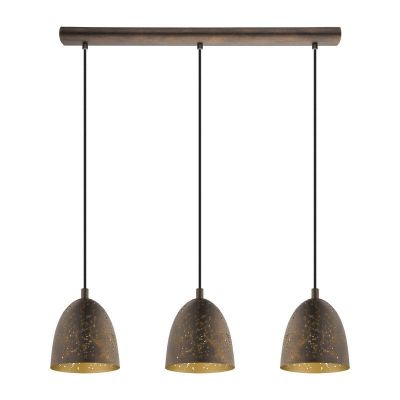 Bruine retro hanglamp staal, Ajay