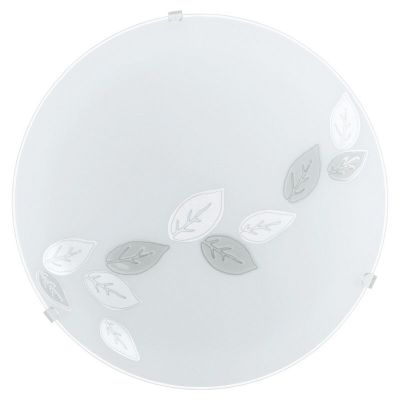 Witte plafonnière glas, Bada, bladeren