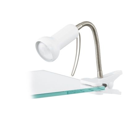 Witte klemlamp Okko, staal