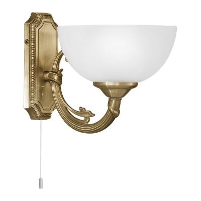 Bronzen klassieke wandlamp metaal, Reza, met trekschakelaar