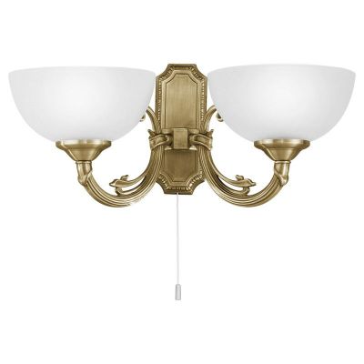 Bronzen klassieke wandlamp metaal, Reza, met trekschakelaar
