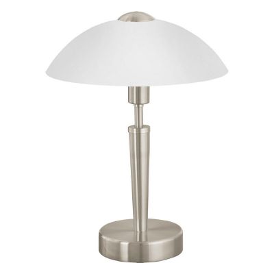 Nikkelen klassieke tafellamp glas, Miam, met touchdimmer