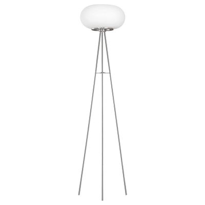 Nikkelen design driepoot vloerlamp glas, Skyler, met schakelaar