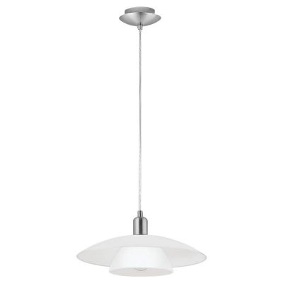 Witte design hanglamp glas, Lariana