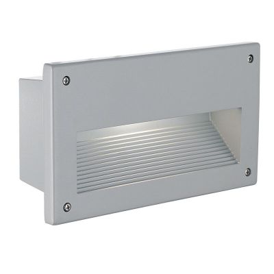 Witte inbouw buiten wandlamp aluminium, Anke, IP44
