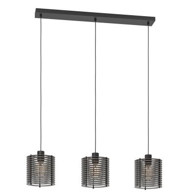 Zwarte industriële hanglamp hout, Randy