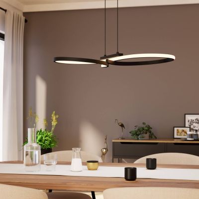 Zwarte moderne hanglamp aluminium, Thekla, 21W, 3000K LED