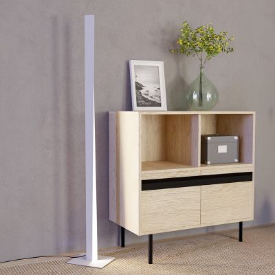 Witte design vloerlamp kunststof, Birkan, 10,5W, RGBW LED, met afstandsbediening