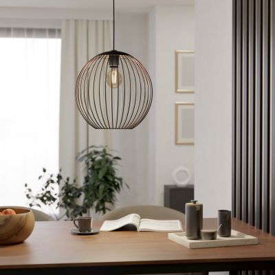 Koperen industriële hanglamp staal, Aage