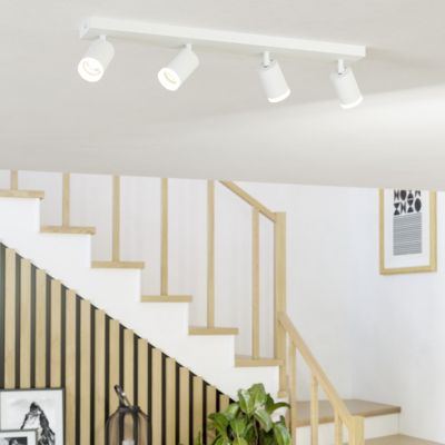 Witte moderne smart plafondlamp aluminium, Mayke, 3,7W, RGBW LED, met afstandsbediening