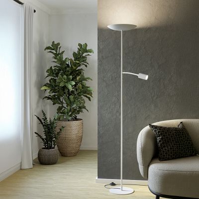 Witte moderne vloerlamp staal, Crijn, 26,5W, 2700K LED, met touchdimmer