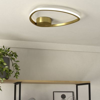 Gouden design plafondlamp aluminium, Minouche, 9,7W, white switch LED