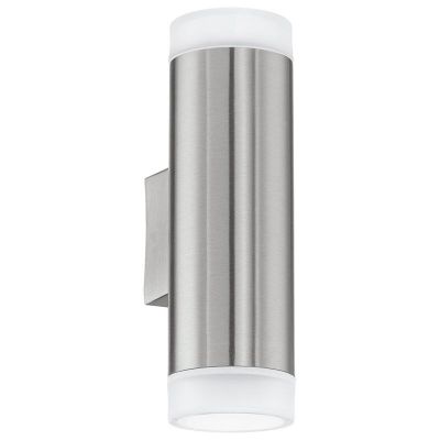 Zilveren moderne up down wandlamp kunststof, Marlies, IP44
