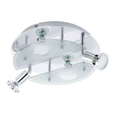 Chromen design plafondspot glas, Lusie