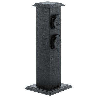 Alek buitenstopcontact kunststof zwart IP44