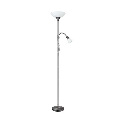 Burgo vloerlamp nikkel-nero met leeslamp