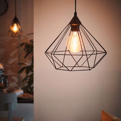 Zwarte industriële hanglamp metaal, Costel