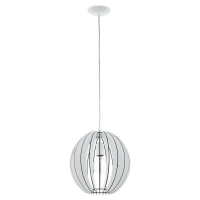 Witte landelijke hanglamp hout, Bergama