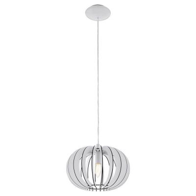 Witte landelijke hanglamp hout, Kiran