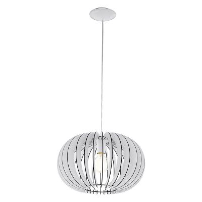 Witte landelijke hanglamp hout, Kiran