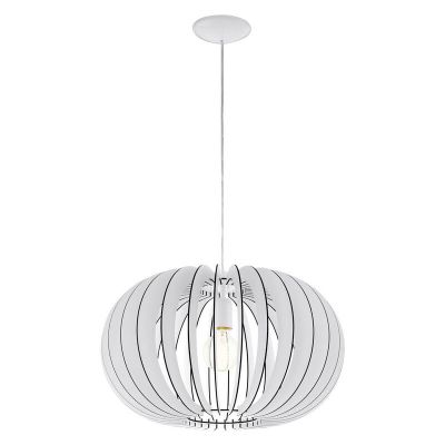 Witte landelijke hanglamp hout, Kiran