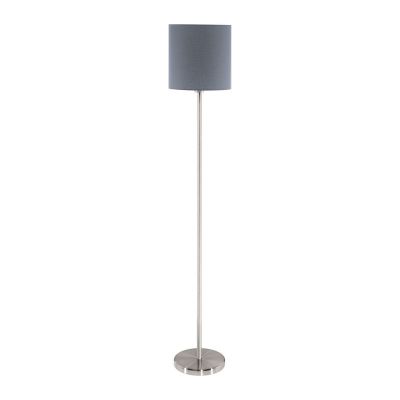 Grijze moderne vloerlamp stof, Abano, met schakelaar
