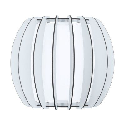Witte landelijke wandlamp hout, Kiran