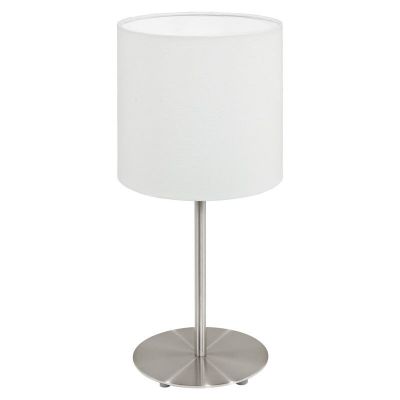 Witte moderne tafellamp stof, Abano, met schakelaar