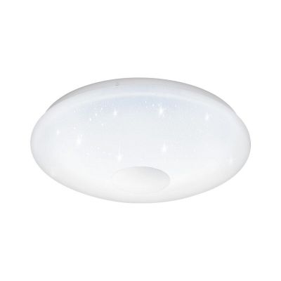 Zilveren plafondlamp kunststof, Barbera, 20W, warm tot koud wit verstelbare LED