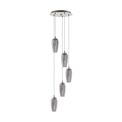 Nikkelen design hanglamp glas, Olcay