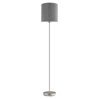 Grijze moderne vloerlamp stof, Abano, met schakelaar