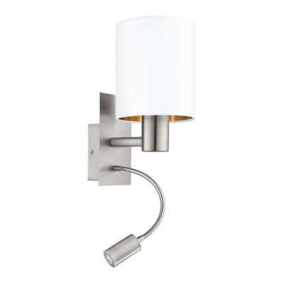 Koperen moderne wandlamp stof, Abano, met schakelaar